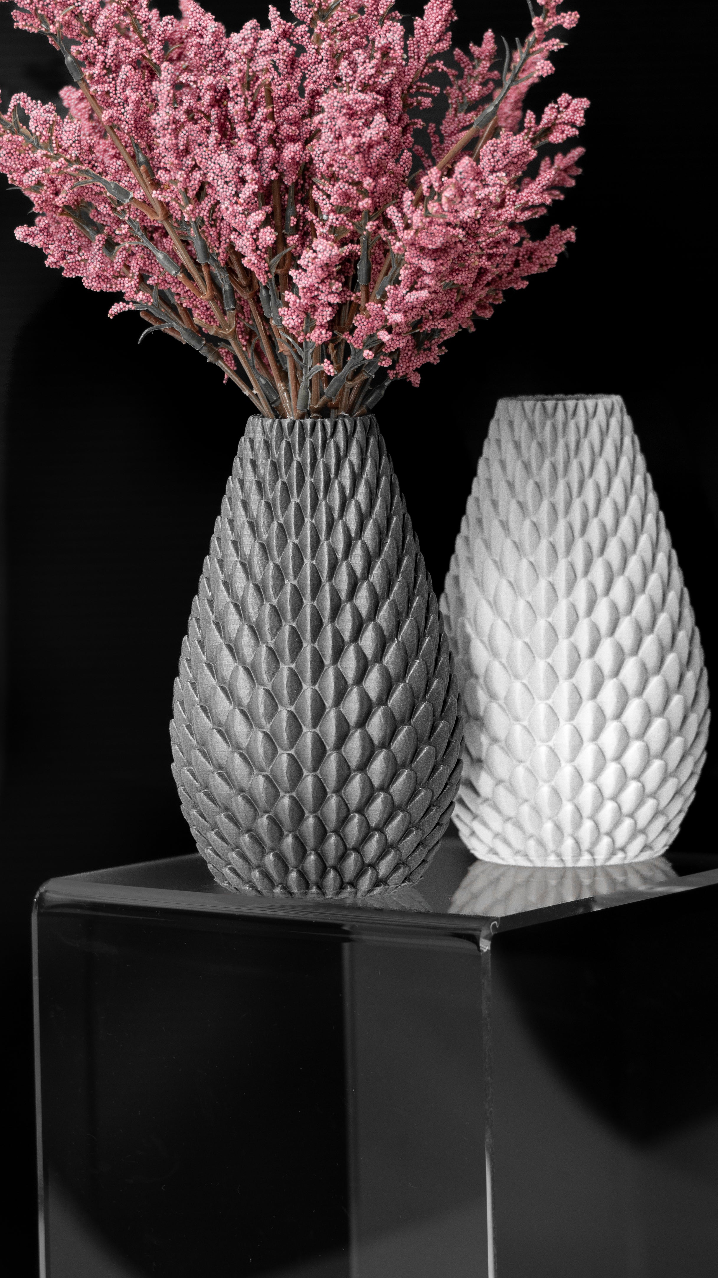 Dragonscale Flower Vase – Drachenartige 3D-Dekoration