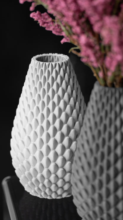 Dragonscale Flower Vase – Drachenartige 3D-Dekoration