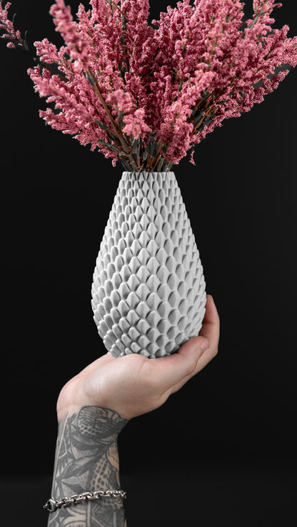 Dragonscale Flower Vase – Drachenartige 3D-Dekoration